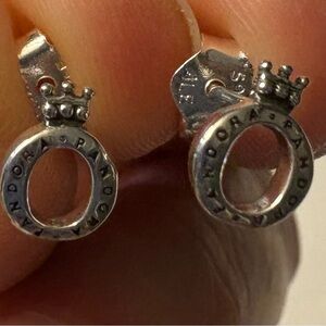 Pandora Silver Regal Crown Stud Earrings